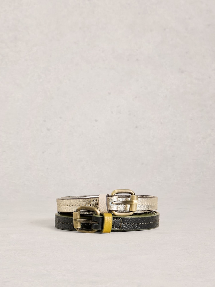 White Stuff Black Belts 2 Pack - Image 1 of 4