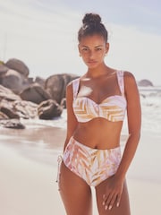 Ecru Leaf High Waist Bikini Bottoms - Image 2 of 5