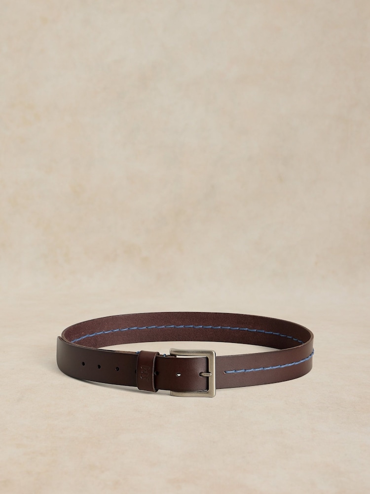 White Stuff Chunky Stitch Leather Belt - 3суретінің 2 суреті