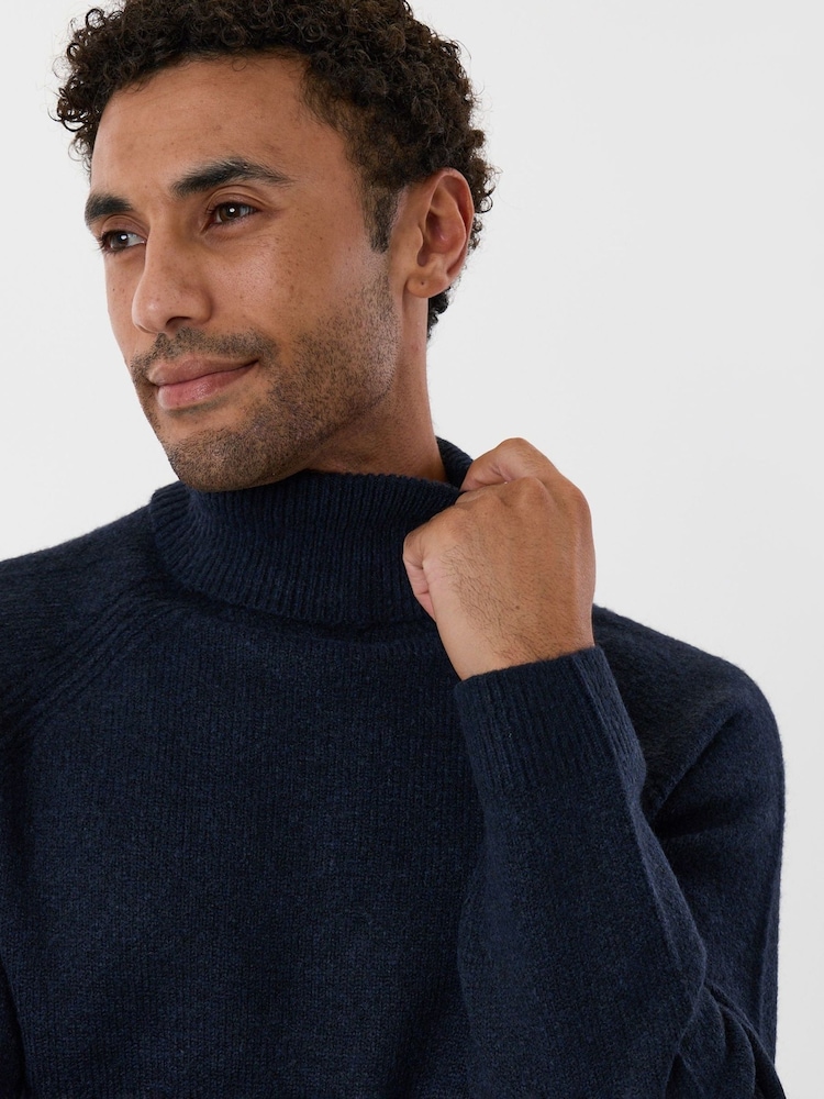 Threadbare Blue Raglan Sleeve Roll Neck Jumper - Image 2 of 4 Threadbare Blue Raglan Sleeve Roll Neck Jumper - Image 2 of 4