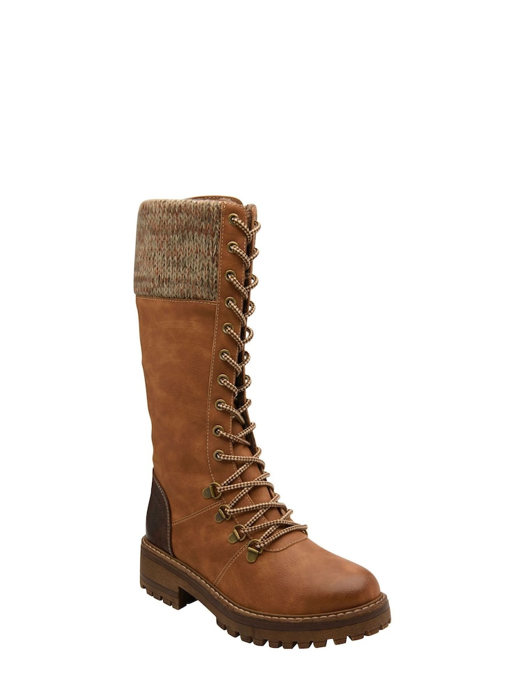 Braun - Lotus Kniehohe Stiefel mit Reißverschluss - Bild 1 von 4