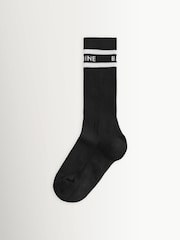 ANINE BING Black Sully Sporty Socks In Stripe - Image 1 of 1