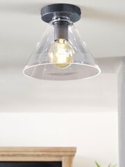Clear Cleveland Flush Ceiling Light - Image 1 of 5