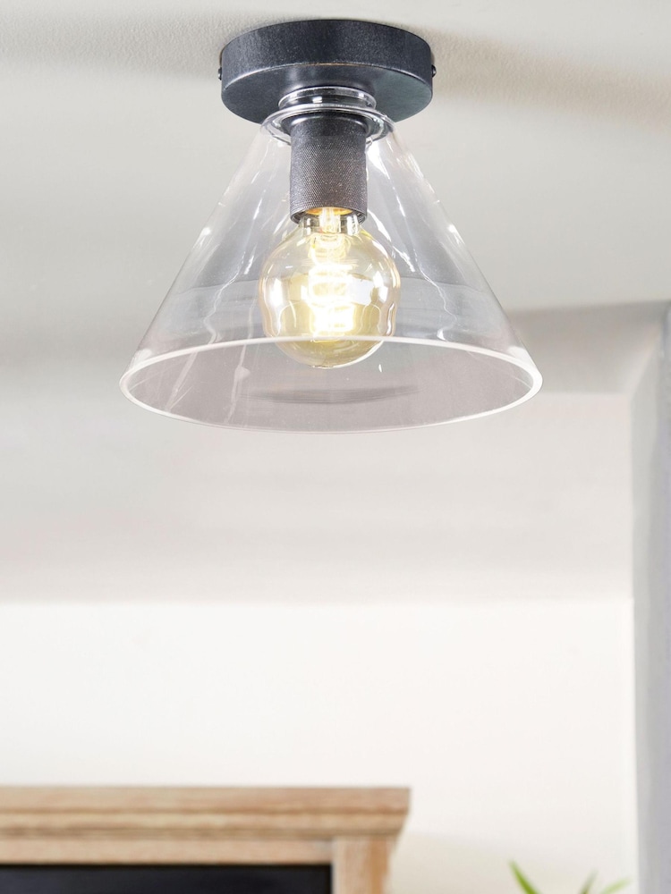 Clear Cleveland Flush Ceiling Light - Image 1 of 5