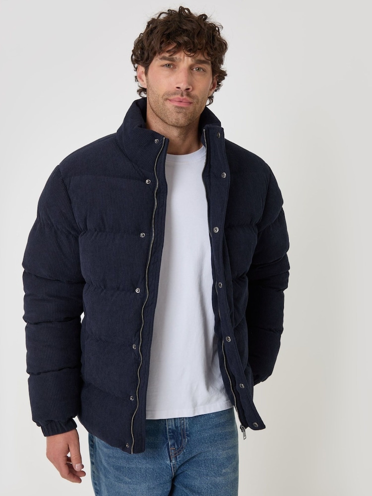 Threadbare Corduroy Funnel Neck Puffer Coat - صورة 1 من 5