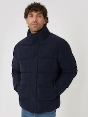 Threadbare Corduroy Funnel Neck Puffer Coat - صورة 2 من 5