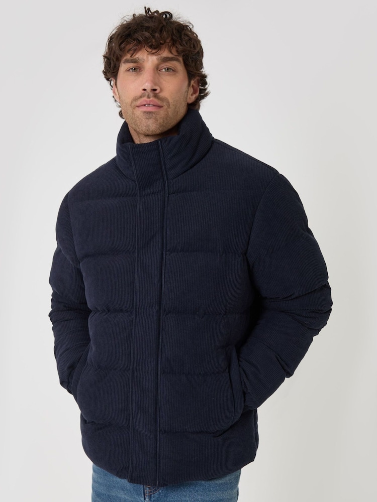 Threadbare Corduroy Funnel Neck Puffer Coat - صورة 2 من 5