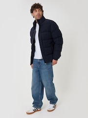 Threadbare Corduroy Funnel Neck Puffer Coat - صورة 4 من 5