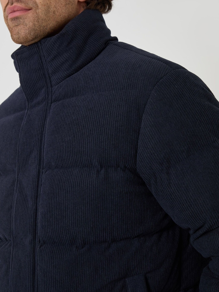 Threadbare Corduroy Funnel Neck Puffer Coat - صورة 5 من 5