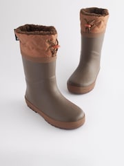 Chocolate Brown Thinsulate™ Warm Lined Cuff Wellies - Image 1 of 5