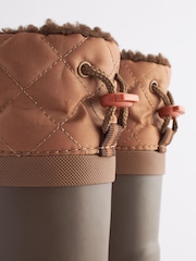 Chocolate Brown Thinsulate™ Warm Lined Cuff Wellies - Image 4 of 5