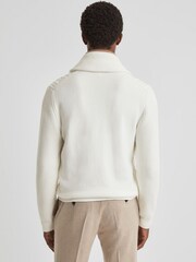 Reiss Ecru Ashbury Cotton Blend Cable Knit Cardigan - Image 6 of 6