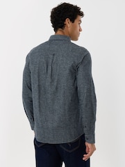 Threadbare Blue Regular Fit Textured Cotton Shirt - Image 2 of 4