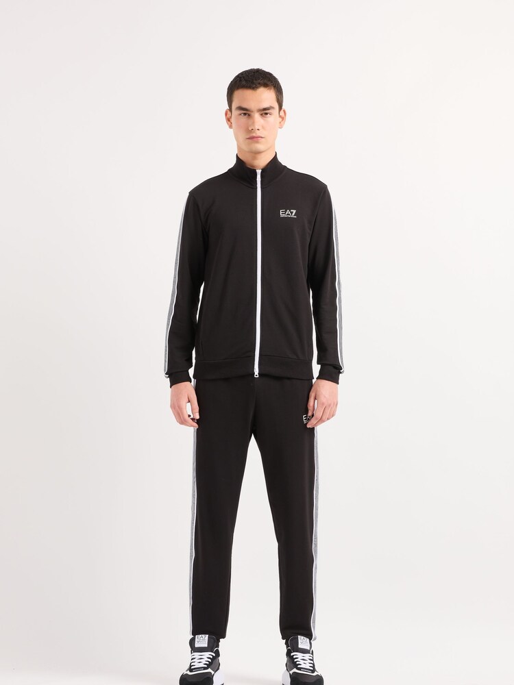 Emporio Armani EA7 7 Lines Zip Through Black Tracksuit - Image 1 of 4 Emporio Armani EA7 7 Lines Zip Through Black Tracksuit - Image 1 of 4