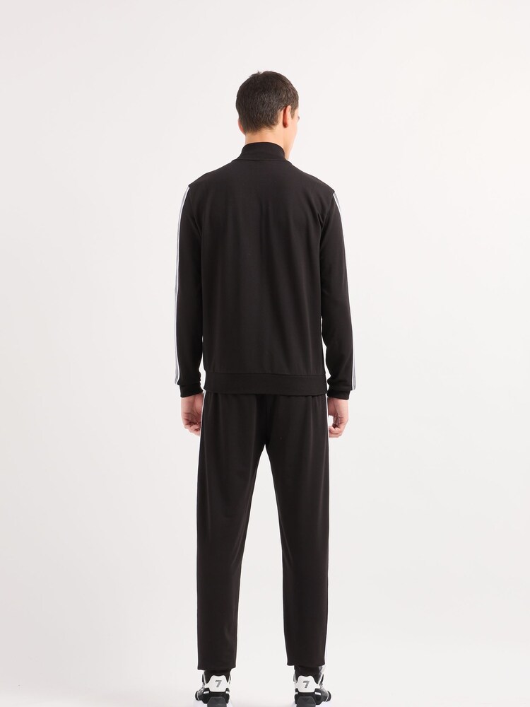 Emporio Armani EA7 7 Lines Zip Through Black Tracksuit - Image 2 of 4
