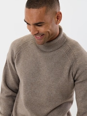 Threadbare Brown Raglan Sleeve Roll Neck Jumper - Image 2 of 5