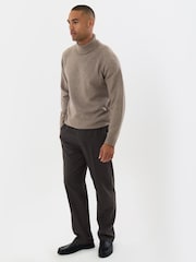 Threadbare Brown Raglan Sleeve Roll Neck Jumper - Image 4 of 5
