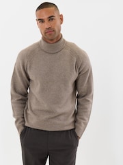 Threadbare Brown Raglan Sleeve Roll Neck Jumper - Image 5 of 5