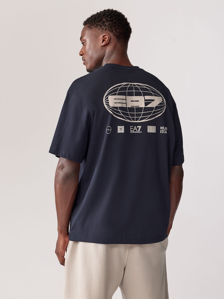 Emporio Armani EA7 Graphic Series Globe Oversized T-Shirt - Image 2 of 5