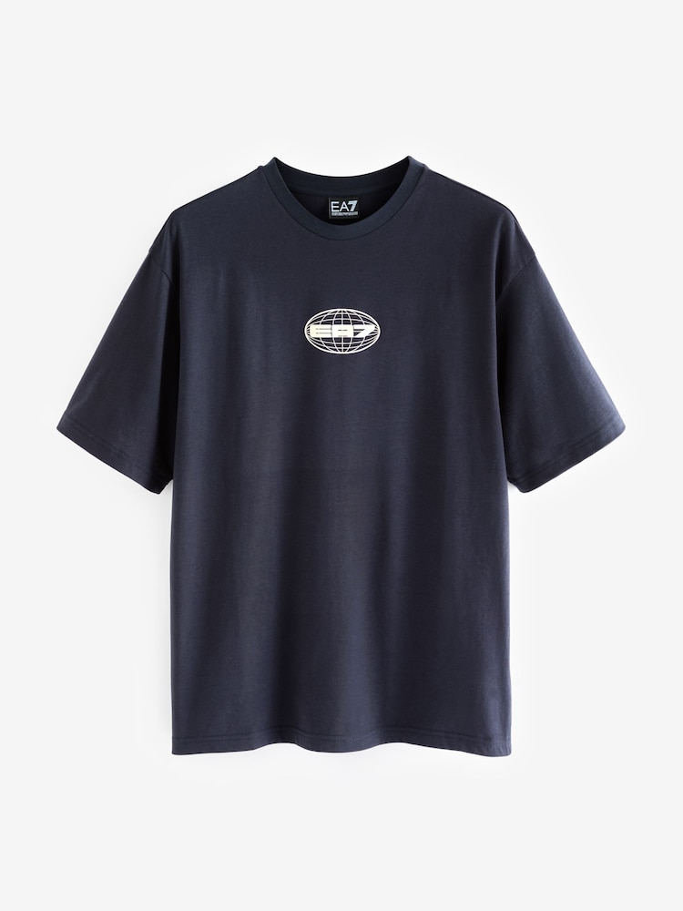 Emporio Armani EA7 Graphic Series Globe Oversized T-Shirt - Image 5 of 5