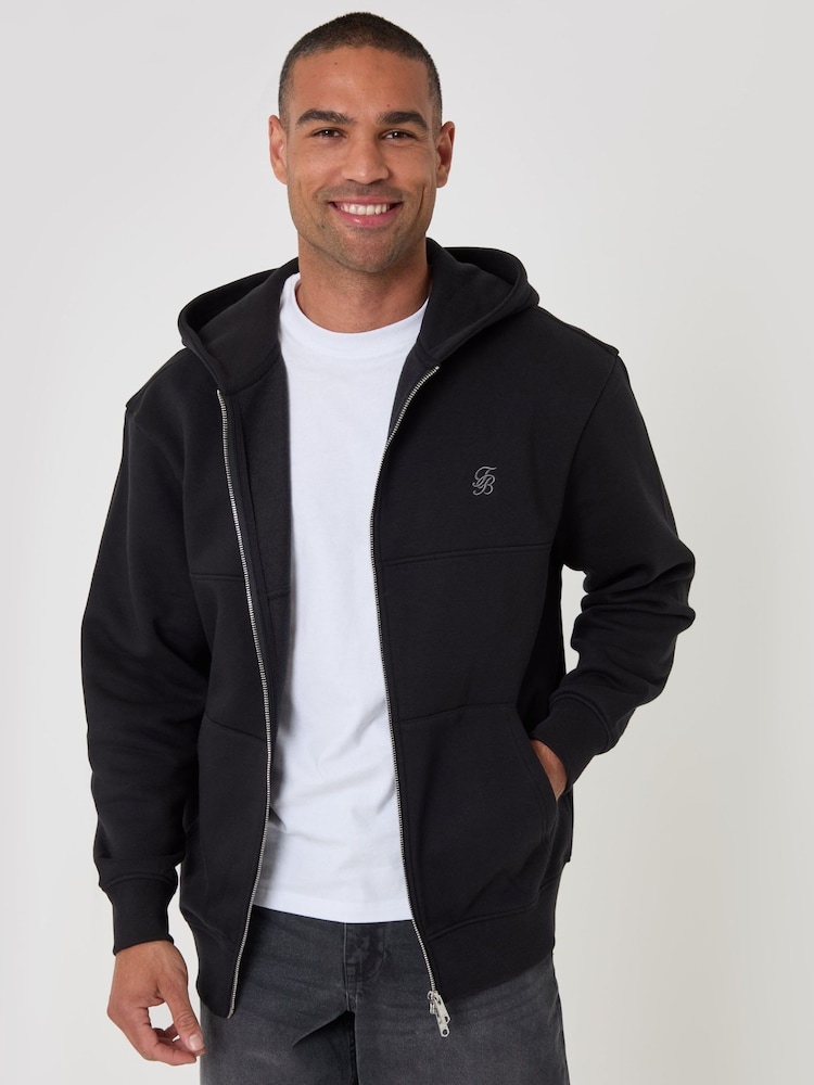 Threadbare Heavyweight Relaxed Fit Cotton Rich Zip Through Hoodie - صورة 2 من 5