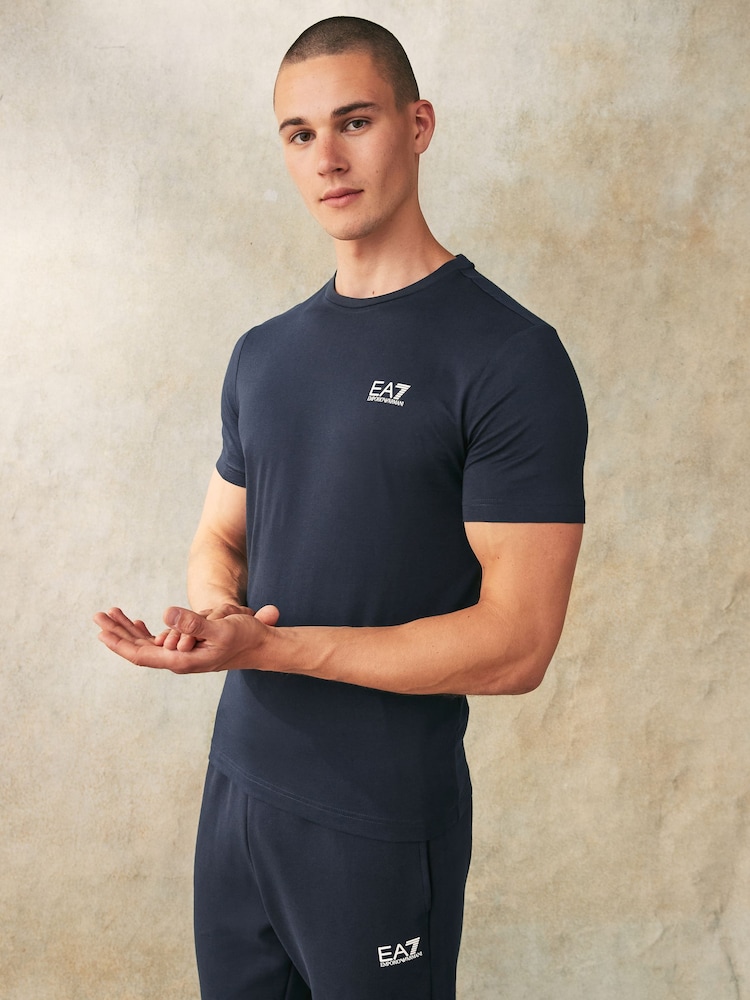 Emporio Armani EA7 Core ID Logo 100% Cotton T-Shirt - Image 1 of 6