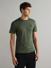 Khakigrün - Emporio Armani EA7 Core ID T-Shirt aus 100 % Baumwolle mit Logo - Bild 1 von 4