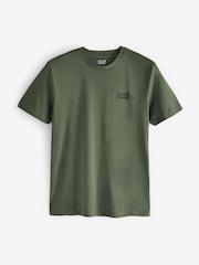 Khakigrün - Emporio Armani EA7 Core ID T-Shirt aus 100 % Baumwolle mit Logo - Bild 4 von 4