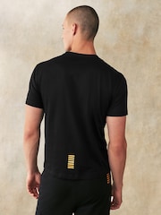 Schwarz/Gold - Emporio Armani EA7 Core ID T-Shirt aus 100 % Baumwolle mit Logo - Bild 2 von 5