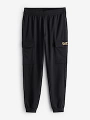 Emporio Armani EA7 Black/Gold Core ID Cargo Utility 100% Cotton Joggers - Image 5 of 5