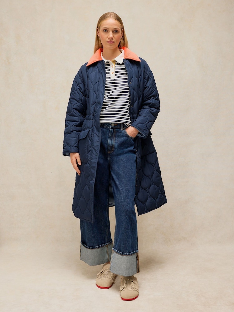 White Stuff Blue Waverley Puffer Coat - Image 1 of 7
