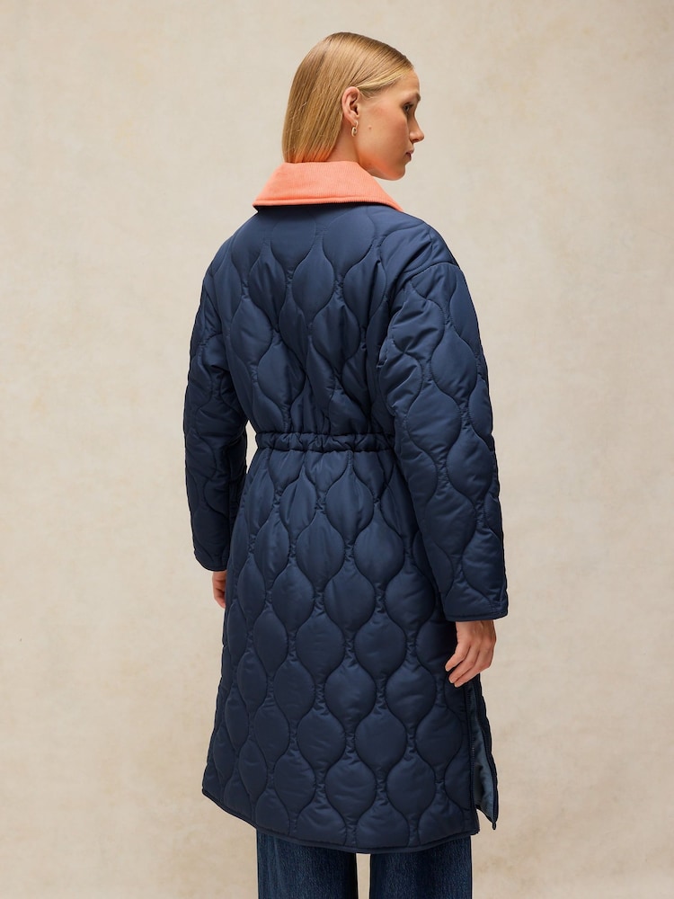 White Stuff Blue Waverley Puffer Coat - Image 2 of 7
