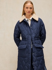 White Stuff Blue Waverley Puffer Coat - Image 3 of 7