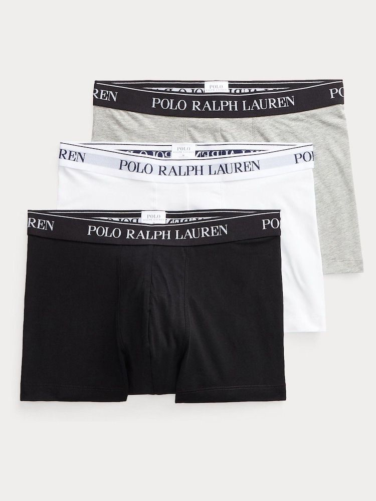 Črna/bela/siva - Polo Ralph Lauren raztegljivo bombažna boksarice 3 pakiranje - Slika 1 iz 6