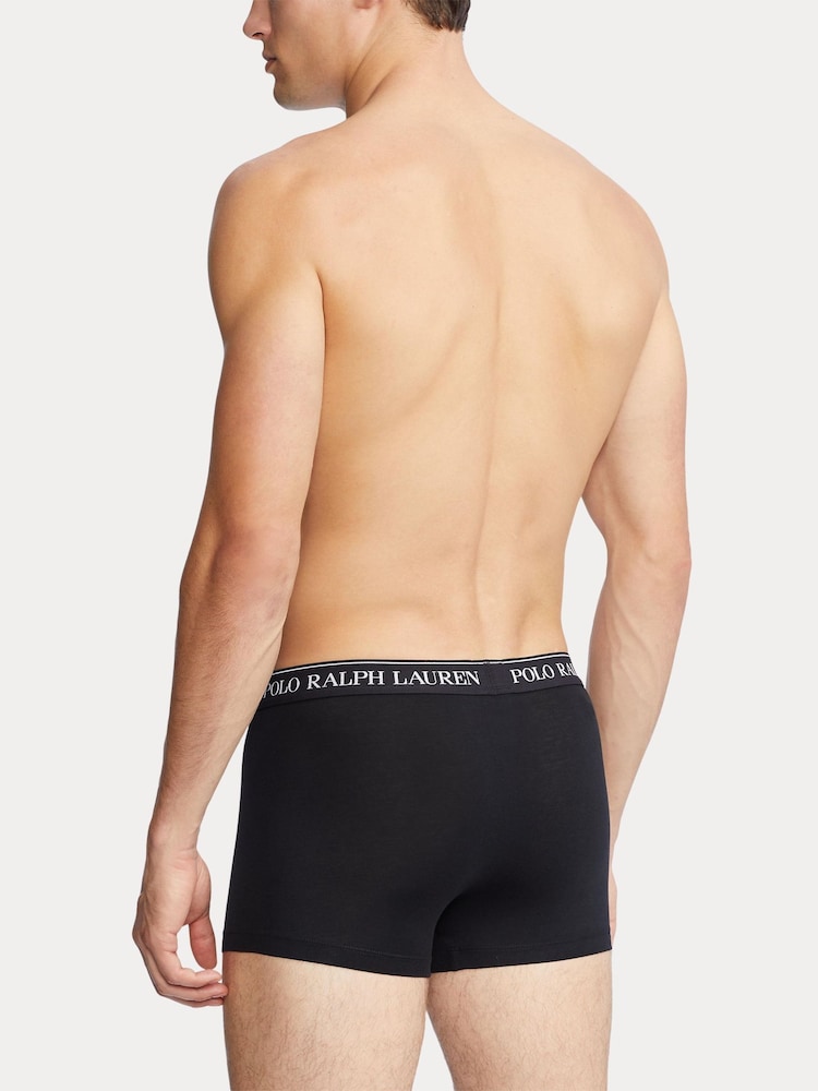 Czarny/biały/szary - Polo Ralph Lauren Stretch Cotton Boxers 3 Pack - Image 5 of 6