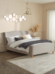 Wool Blend Natural Stone Reign Upholstered Bed Frame - Image 1 of 6
