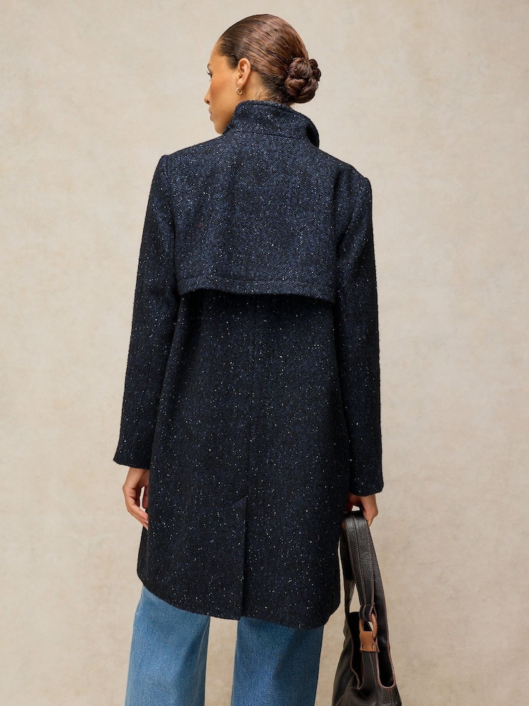 White Stuff Blue Kaia Tweedy Coat - Image 2 of 7