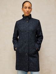 White Stuff Blue Kaia Tweedy Coat - Image 4 of 7