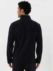Threadbare Black Quarter Zip Fitness Fleece - Image 3 of 5