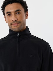 Threadbare Black Quarter Zip Fitness Fleece - Image 4 of 5