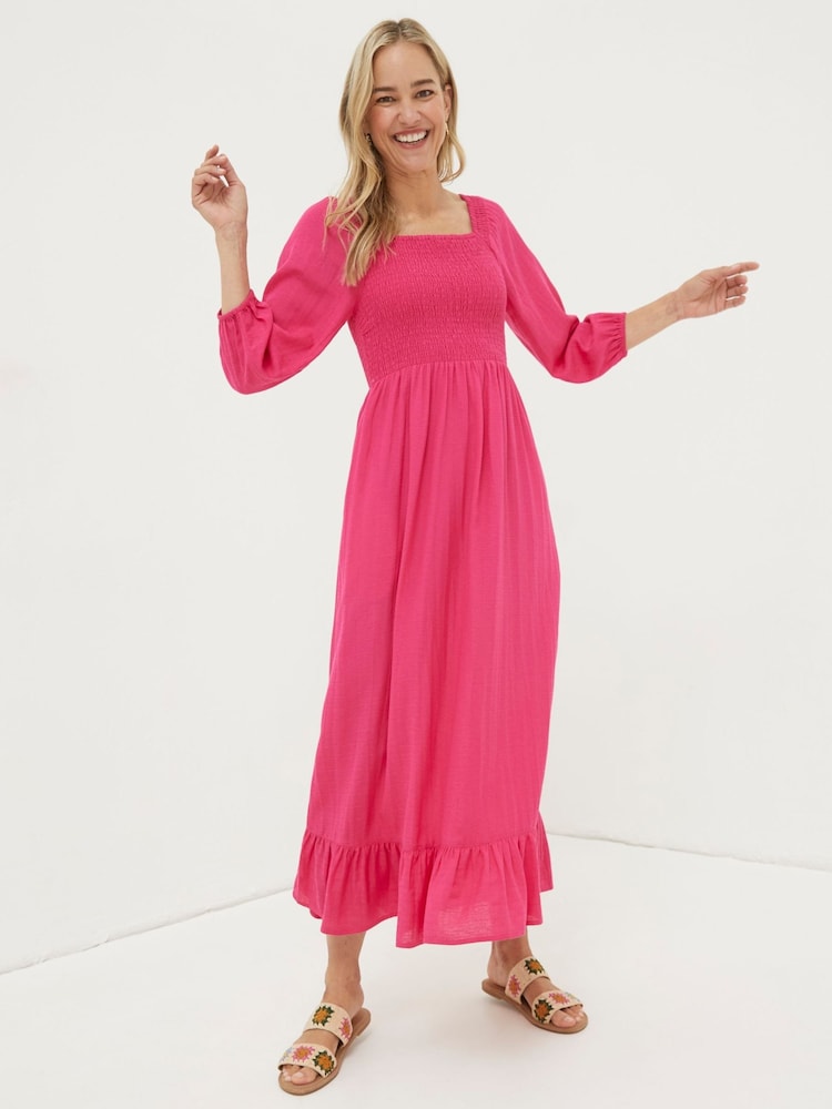 FatFace Pink Adele Midi Dress - Image 1 of 5