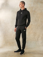 Emporio Armani EA7 Black/Gold Core ID Hoodie 100% Cotton Tracksuit - Image 1 of 9
