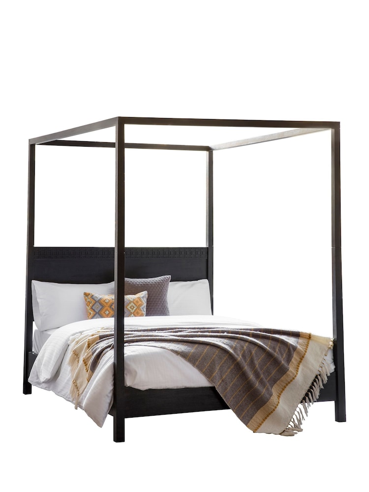Gallery Home Black Boho Boutique 4 Poster Bed - Image 2 of 3