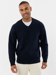 Threadbare Blue Soft V-Neck Jumper - Image 2 of 5