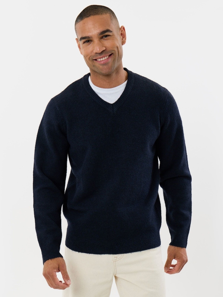 Threadbare Blue Soft V-Neck Jumper - Image 2 of 5 Threadbare Blue Soft V-Neck Jumper - Image 2 of 5