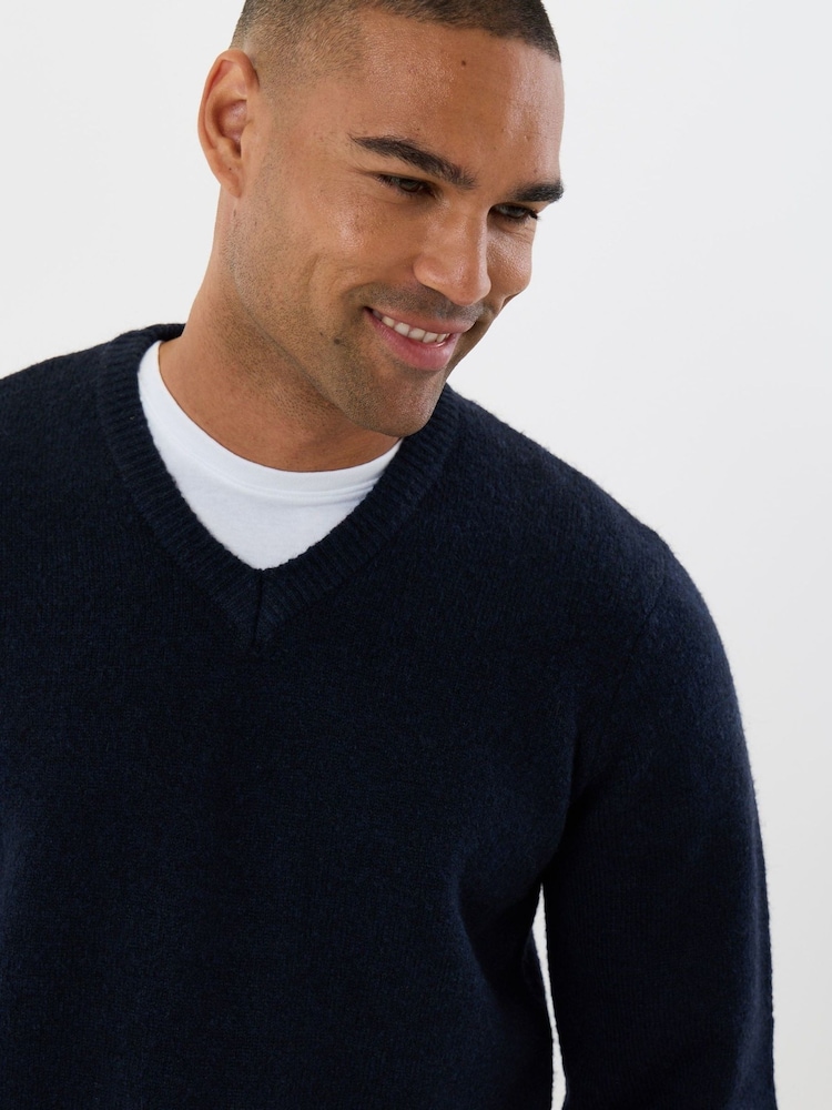Threadbare Blue Soft V-Neck Jumper - Image 5 of 5 Threadbare Blue Soft V-Neck Jumper - Image 5 of 5