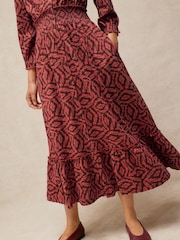 White Stuff Red Jonie Shirred Dress - Image 3 of 6