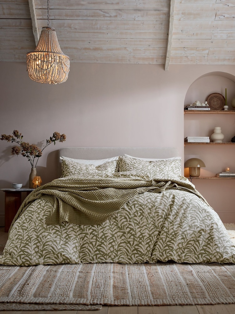ABIGAIL AHERN x MURMUR Sage Green Cleo Duvet Cover & Pillowcase Set - Image 2 of 5 ABIGAIL AHERN x MURMUR Sage Green Cleo Duvet Cover & Pillowcase Set - Image 2 of 5