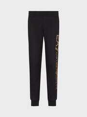 Emporio Armani EA7 Slim Fit Logo Series Black/Gold Joggers - Image 1 of 5