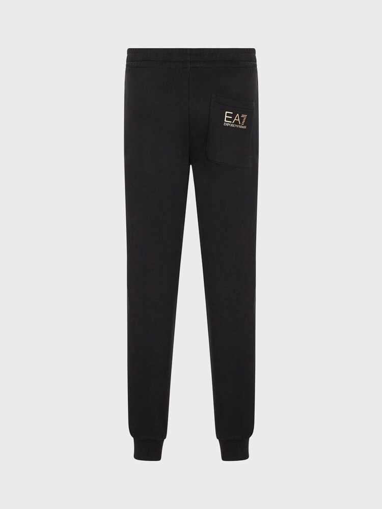 Emporio Armani EA7 Slim Fit Logo Series Black/Gold Joggers - Image 2 of 5